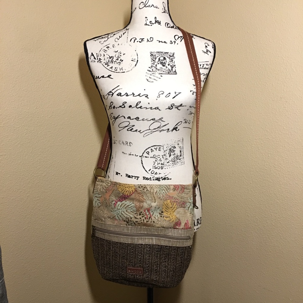 ☀️Sakroots crossbody shoulder bag crochet & canvas